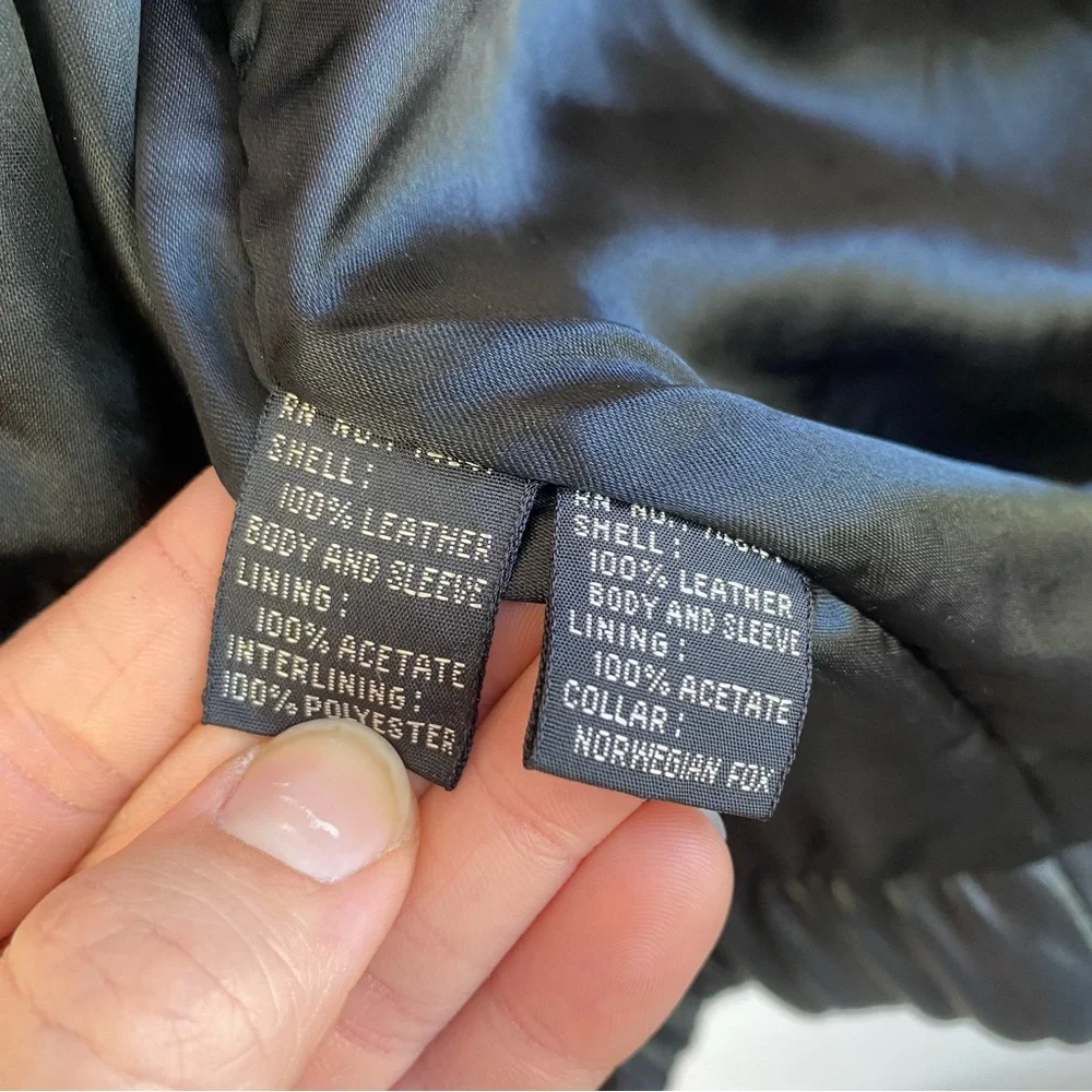 Andrew Marc Vintage Leather Jacket with Fur M - Picture 6 of 11